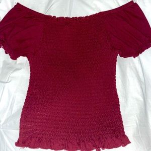 Burgundy top